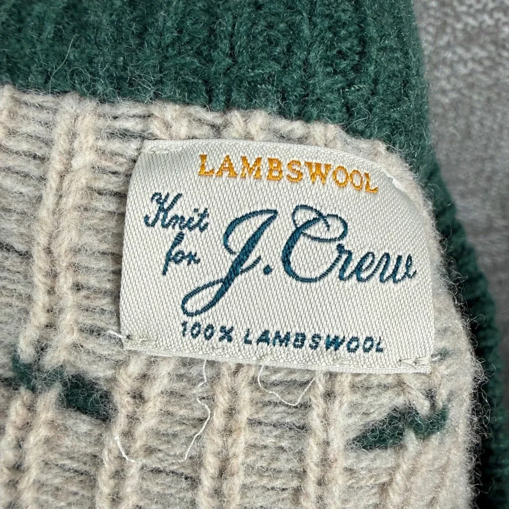 J. Crew Lambswool‎ Sweater Mens XL Green Labrador Duck Fair Isle Huntin Crewneck